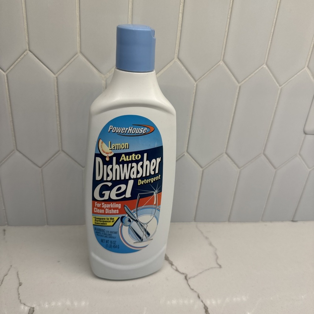 Powerhouse Lemon Auto Dishwasher Gel Detergent  16oz NEW! Vintage